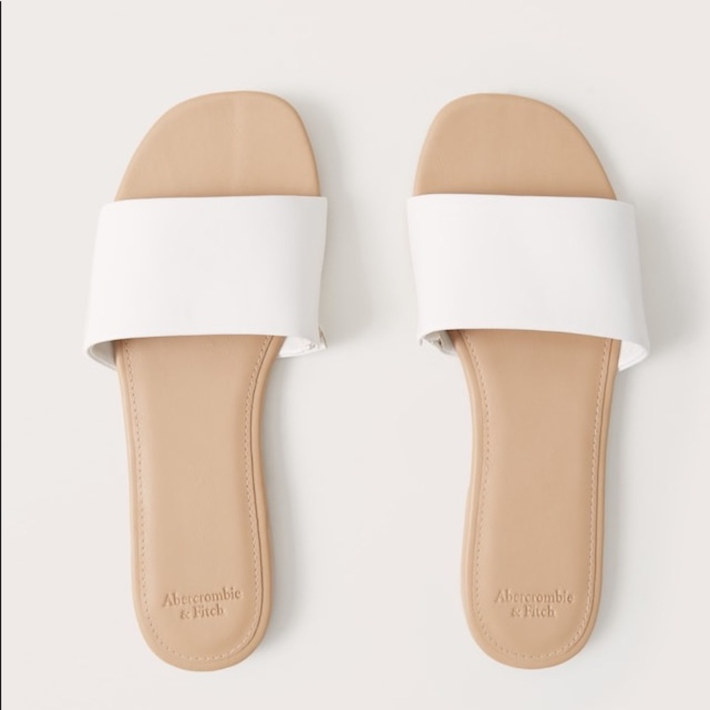 Abercrombie White Slides